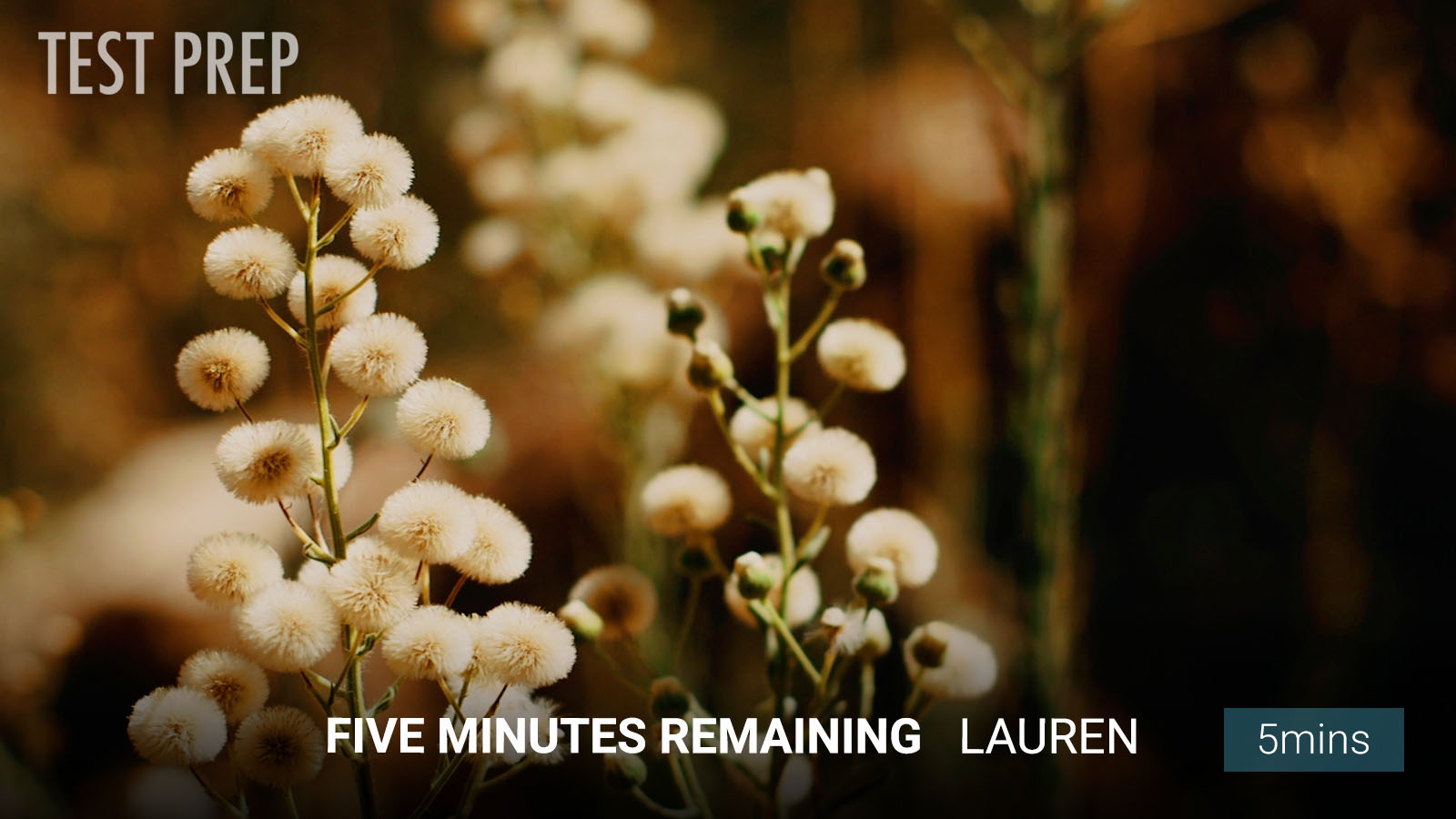 .Five Minutes Remaining.